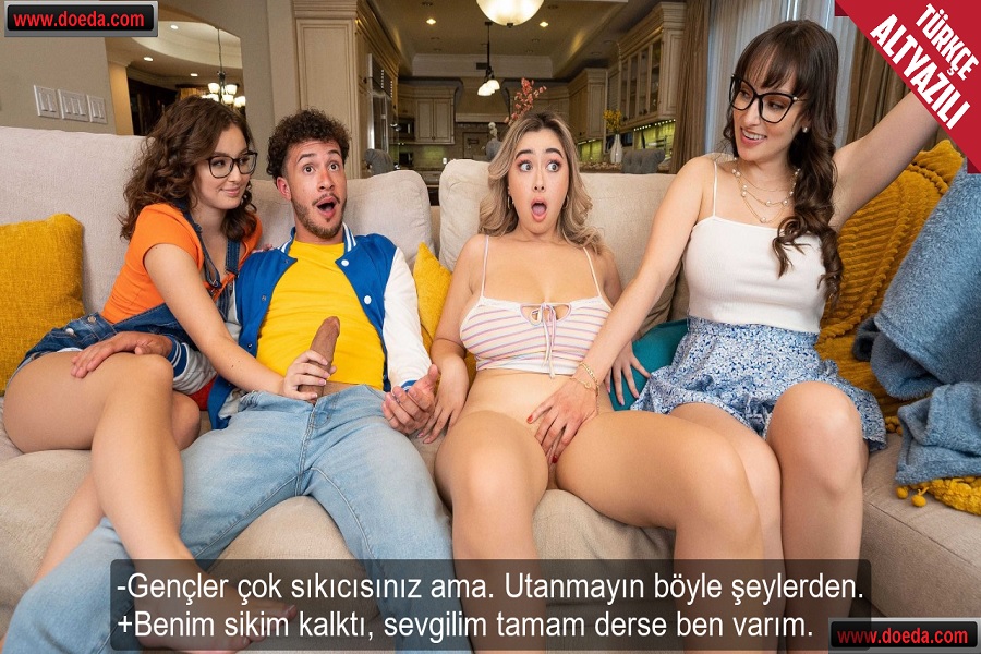 Sıkıcı Gençleri Grup Seks Eğlendirmeye Çalışan Komşu Mature